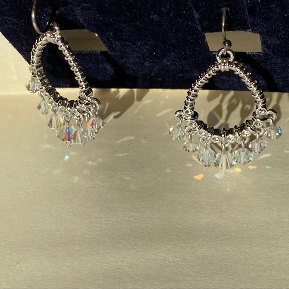 SWAROVSKI chandelier silver tone crystal statement earrings - Picture 5 of 12